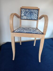 bridge restauré tissu corail bleu