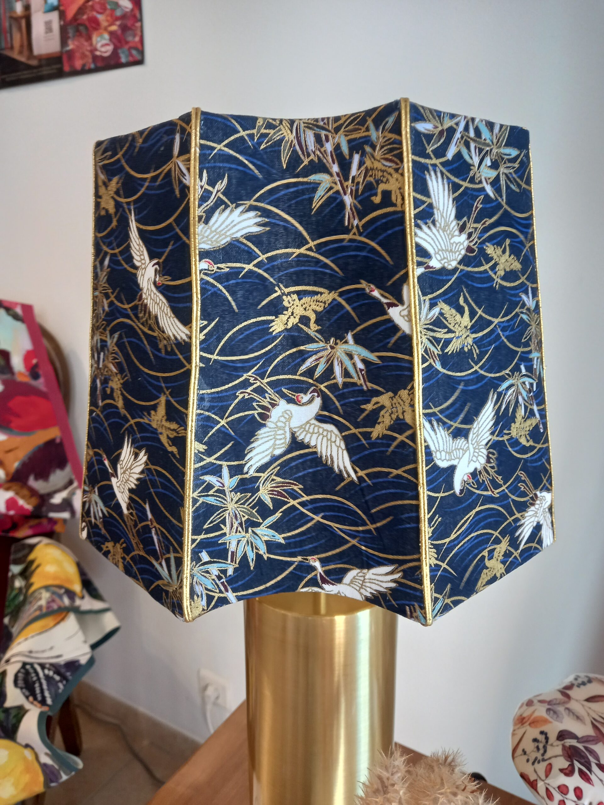 abat-jour carré espagnol tissu style japonais